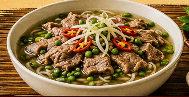 A bowl of traditional phở